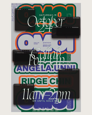angela unni and ridge chin pop up event flyer