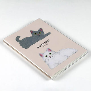 B6 weekly diary with two cat illustrations and “DIARY 2027” on cover
