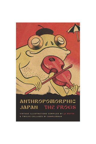 Vintage book cover featuring frog character illustration with umbrella and red artwork