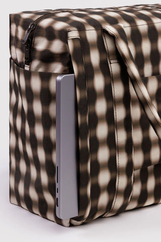 BAGGU Small Cloud Carry-On Blurred Gingham Brown
