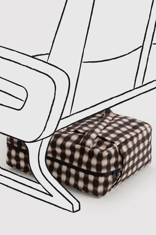 BAGGU Small Cloud Carry-On Blurred Gingham Brown