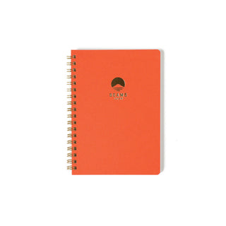 Orange notebook with Beams Japan logo on a white background