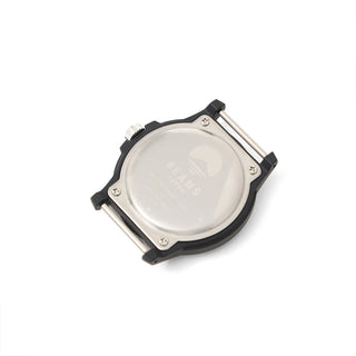 Back of wristwatch on a white background