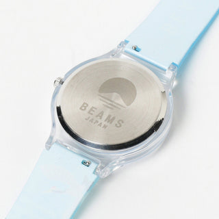 Back of watch with the beams japan logo on a white background