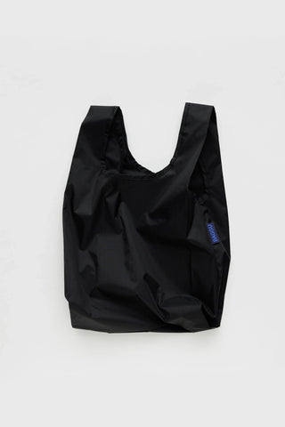 Black Baby BAGGU reusable tote bag with gathered top handles
