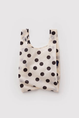 Baby BAGGU polka dot reusable bag, cream with black dots
