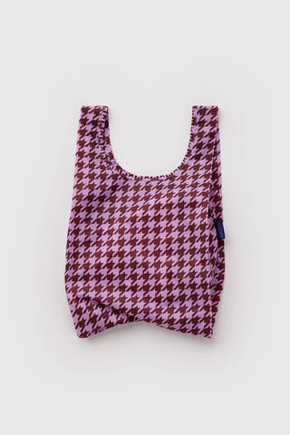 Baby BAGGU pink houndstooth reusable tote bag