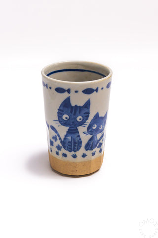 Ceramic Blue Cats Cup