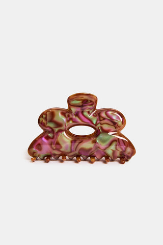Multicolored hair claw on a white background