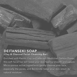 Dark gray charcoal clay cleansing soap bar, textured close-up