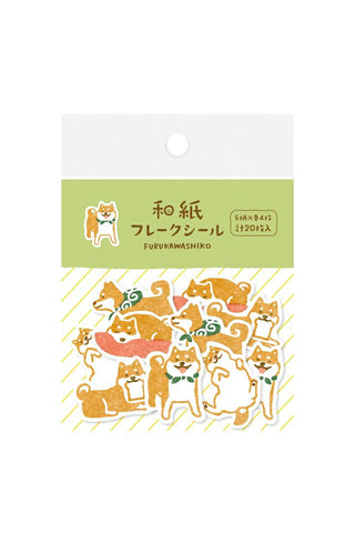 Furukawashiko Washi Flake Stickers Shiba Inu
