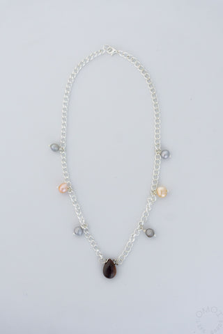 Tear necklace on a white background