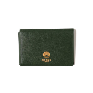 Green card case with the Beams Japan logo on a white background