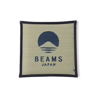 Navy and tan fabric patch with 'Beams Japan' logo on a white background