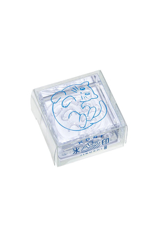 KORI JIRUSHI large cat clear stamp in transparent package, blue line outline design