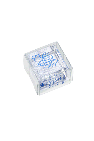 Clear soy sauce fish stamp on transparent block