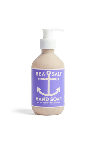 Sea Salt Lavender hand soap on a white background