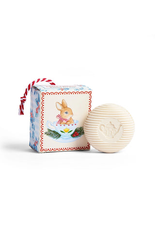 Decorative soap set: bunny gift box with round embossed soap bar