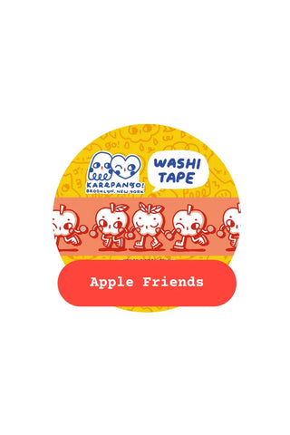 Decorative washi tape with cartoon apples holding hands