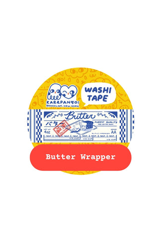 Washi tape with a butter wrapper design on a white background