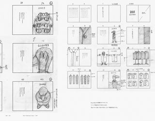 Kenya Hara: Draw book page with labeled design sketches, including “GLOVES”
