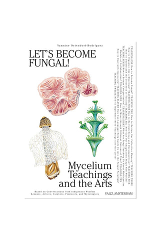 Fungal book cover with pink gilled mushrooms, green fungi, and title text