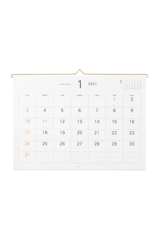 MD 2027 hanging wall calendar, monthly grid with January and 2027 dates.