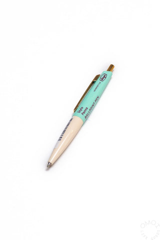 Mint and cream Marks pen on a white background