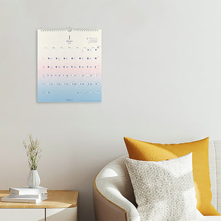 Wall-hanging 2027 gradient calendar with January month view
