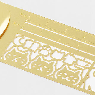 Midori Chiratto Clip Ruler Cat