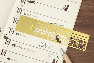 Midori Chiratto Clip Ruler Cat
