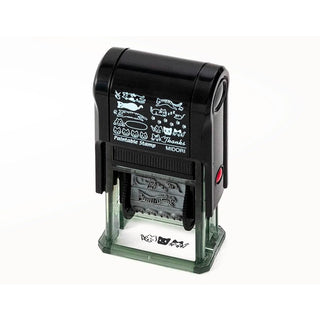 Black rotary paint stamp with small cat icons and 'MIDORI' label
