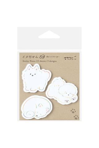 Midori Die-Cut Sticky Notes Small Fluffy Dogs