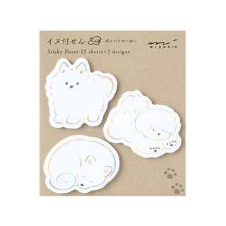 Midori Die-Cut Sticky Notes Small Fluffy Dogs