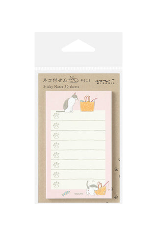 Midori To-Do Sticky Notes Playful Cats