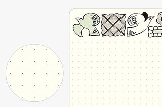 B6 dot grid notebook inside page with dotted grid and small animal-sweets print