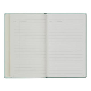 Mnemosyne A6 hard cover dot grid notebook, mint green cover open to dotted pages