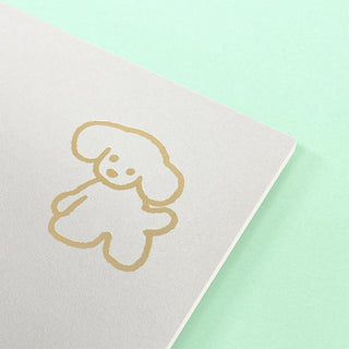 Natsumi Teraoka Blank Square Notepad Fluffy Dog