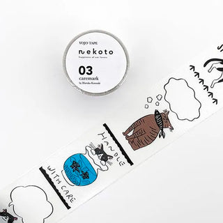 Nekoto tape with cartoon cat designs on a white background