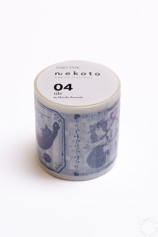 Washi tape with 'nekoto' branding and cat illustrations on a white background