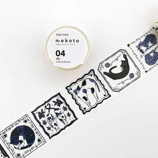 Decorative tape with cat illustrations and nekoto branding on a white background