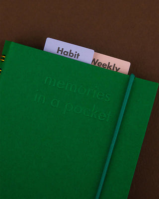 Happier Memo Tag sticking out of notebook