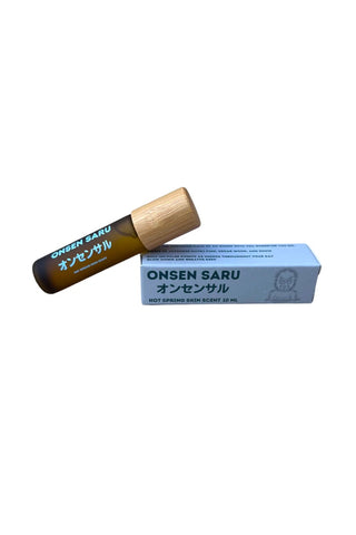 Onsen Saru skin scent product with packaging on a white background