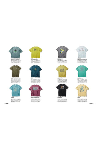 GO OUT magazine page displaying graphic T-shirts in assorted colors