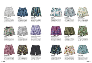 GO OUT magazine page featuring patterned shorts in various colors