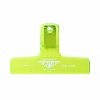 Clear Yellow penco binder clip on a white background