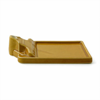 brown ceramic tray on a white background