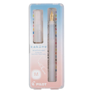 PILOT Kakuno Madoromi fountain pen blister pack, rosy pink with gold medium nib