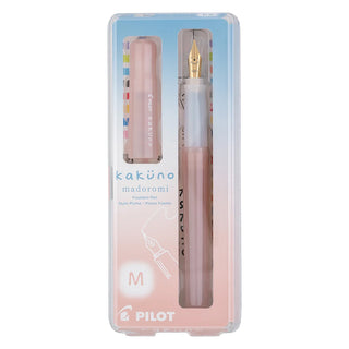 PILOT Kakuno Madoromi fountain pen blister pack, rosy dusk barrel with gold nib