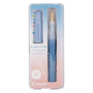 PILOT Kakuno Madoromi fountain pen blister pack, twilight periwinkle with gold nib